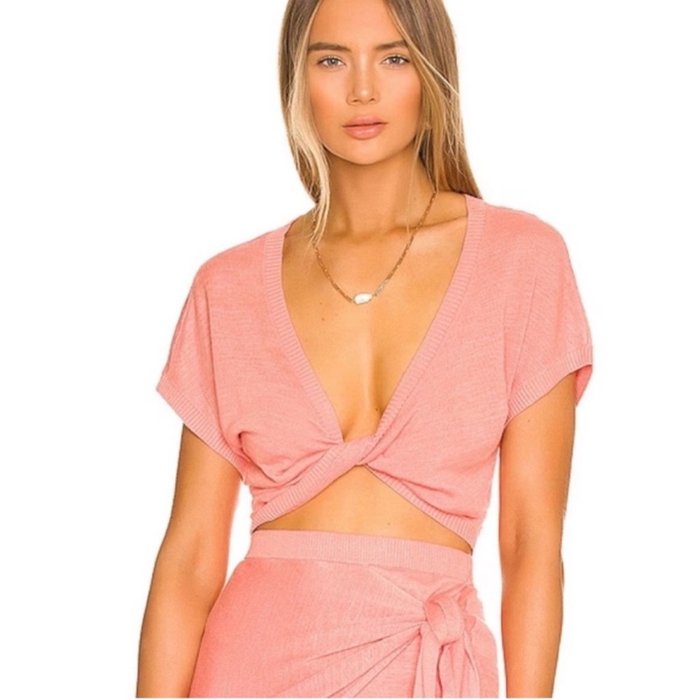 L*Space Riley‎ Top xL Soft Coral Beach Party Lightweight Airy Linen Blend New